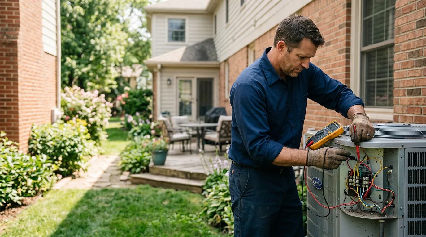 HVAC technician working near Mentcle, PA
